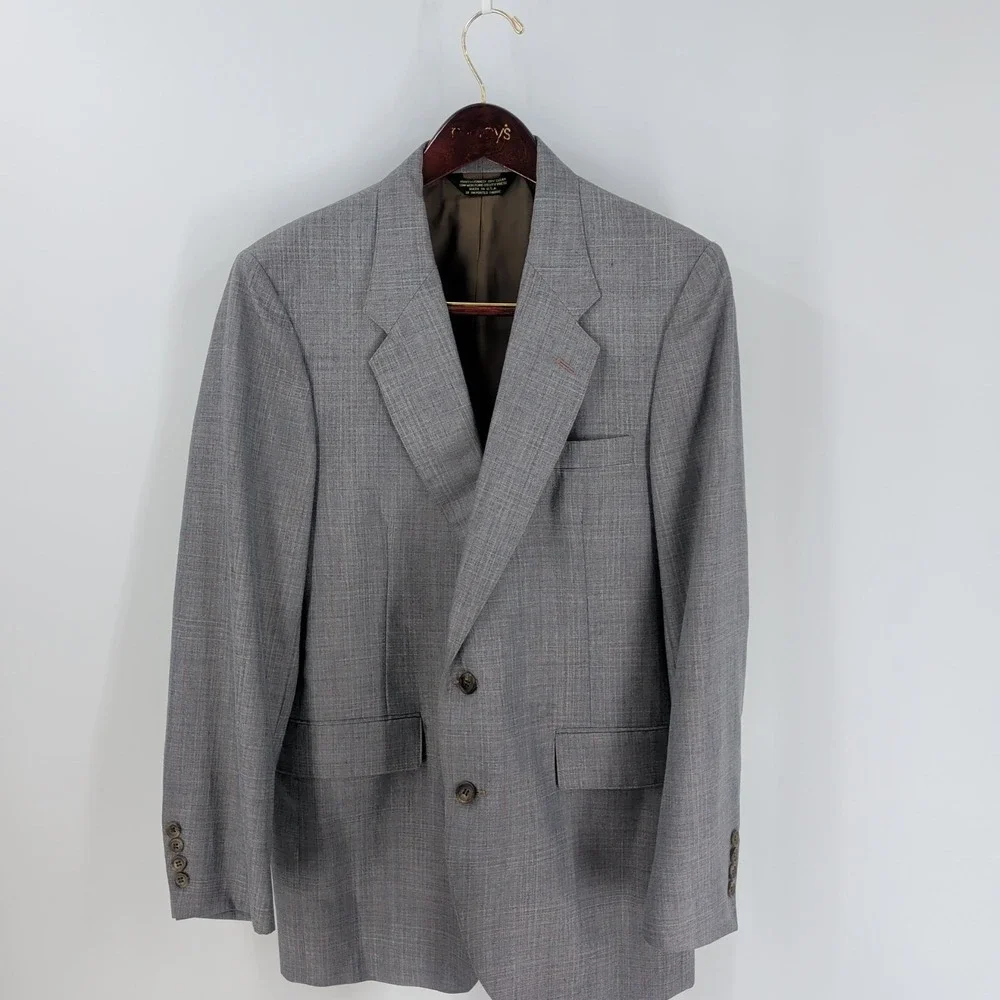 Ambassador Suiting Two Button Front Notch Collar Sport Coat Blazer‎ Gray Sz 36S
